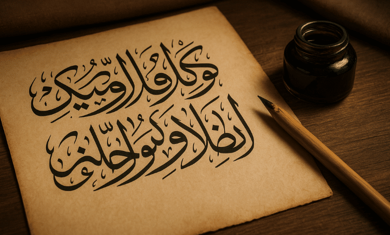 الخط الديواني أناقة الحروف وانسياب الجمل 1 الخط الديواني أناقة الحروف وانسياب الجمل