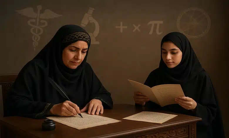 دور المرأة في نشر العلم في الحضارة الإسلامية 1 دور المرأة في نشر العلم في الحضارة الإسلامية