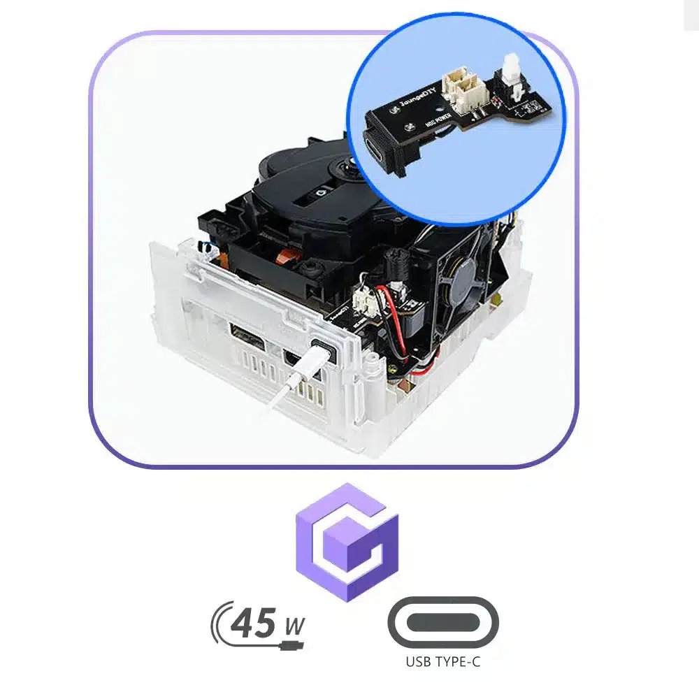 Nintendo Gamecube USBC power PSU Mod upgrade Nintendo Gamecube USBC power PSU Mod upgrade