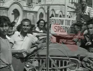 "Follow the Blue to Speedy Two" was the motto of the II Corps during the race to Rome. The letters of the sign were painted in blue.