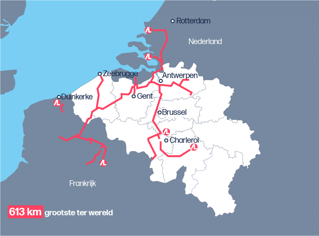 Het Belgische waterstofnetwerk, het grootste ter wereld