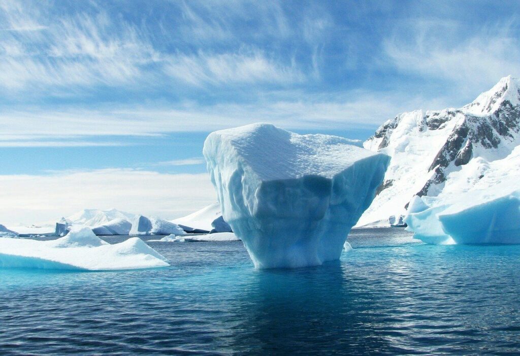 ocean and melting iceberg