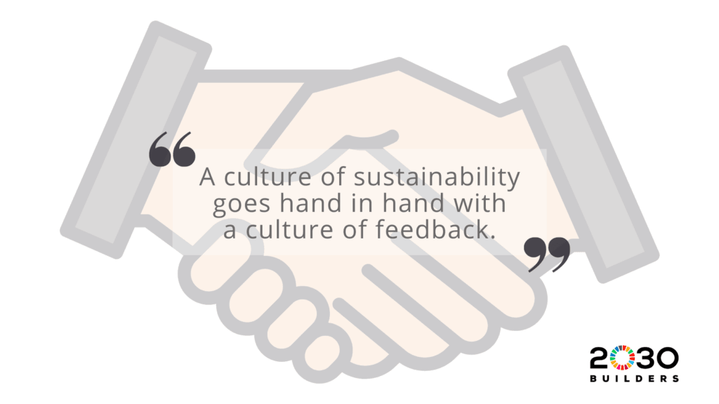 Quote: A culture of sustainability goes hand in hand with a culture of feedback