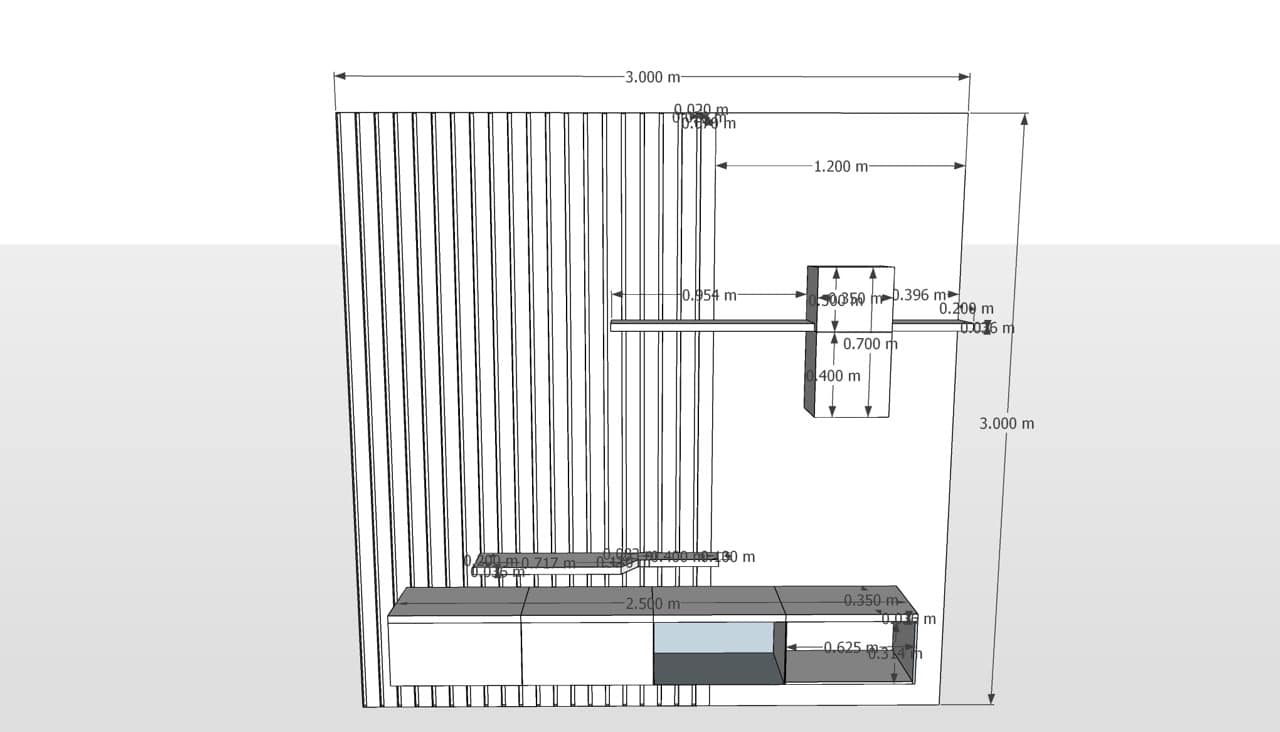 BPF TV Unit 3by3 By XM Measure 1 Large