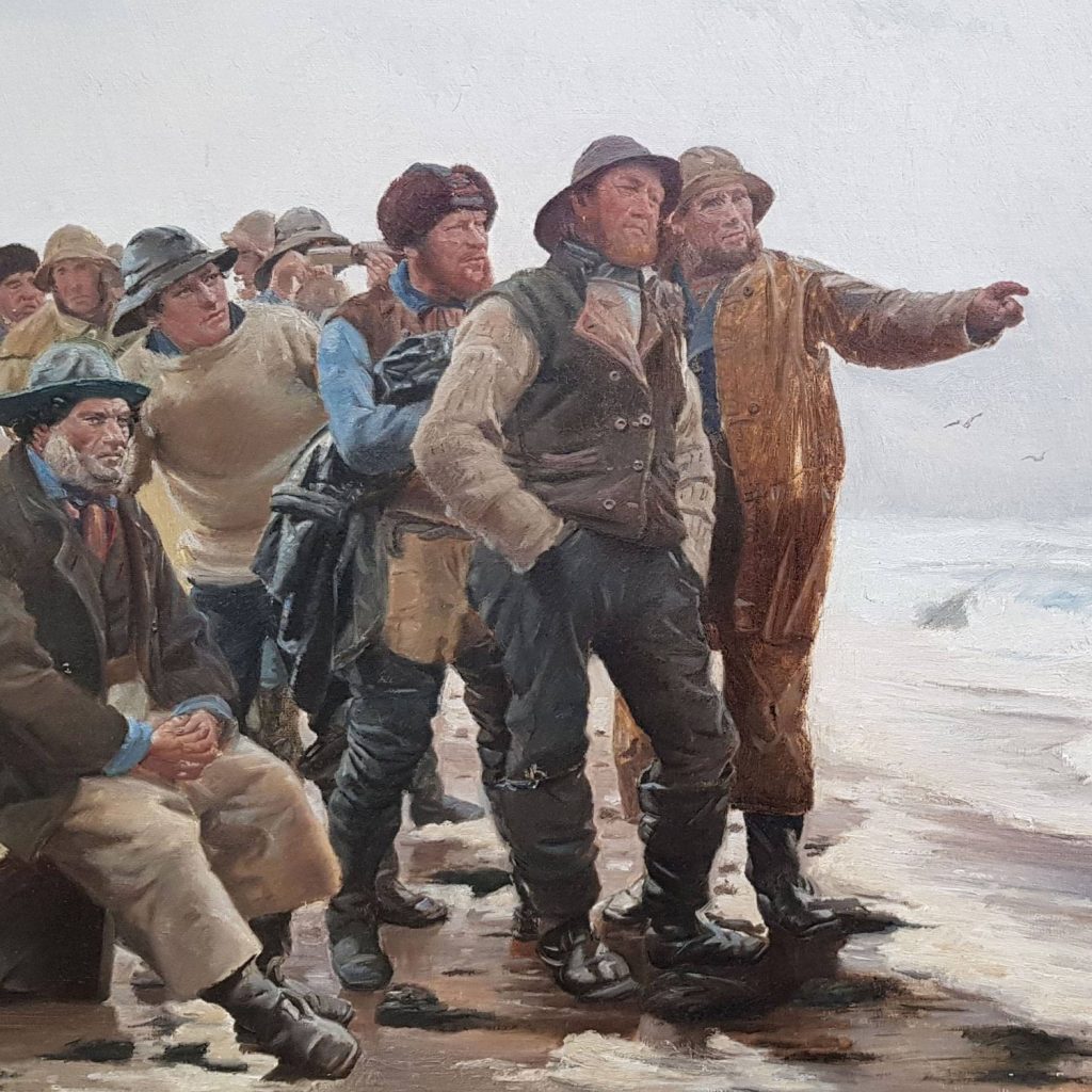 Foto af Michael Anchers maleri "Klarer han pynten".