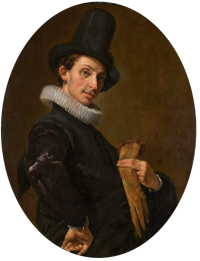 Frans Hals Mansportret, ca. 1615-1617 Olieverf op paneel, 25 x 18,5 cm Rose-Marie and Eijk de Mol van Otterloo Collection