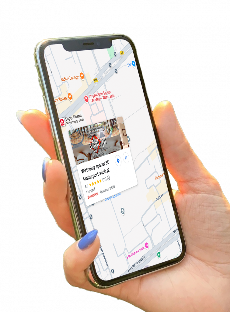 wizytówka firmy w Google Maps spacer wirtualny 3d Materport