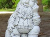 Havefigur Nisse – siddende marmor – stor