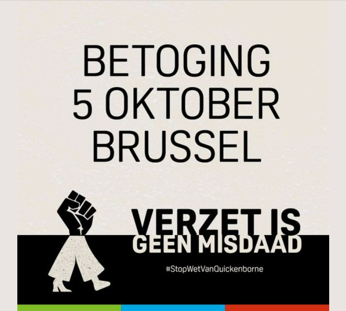 5-oktober Nationale actiedag te Brussel op 5 oktober #StopWetVanQuickenborne