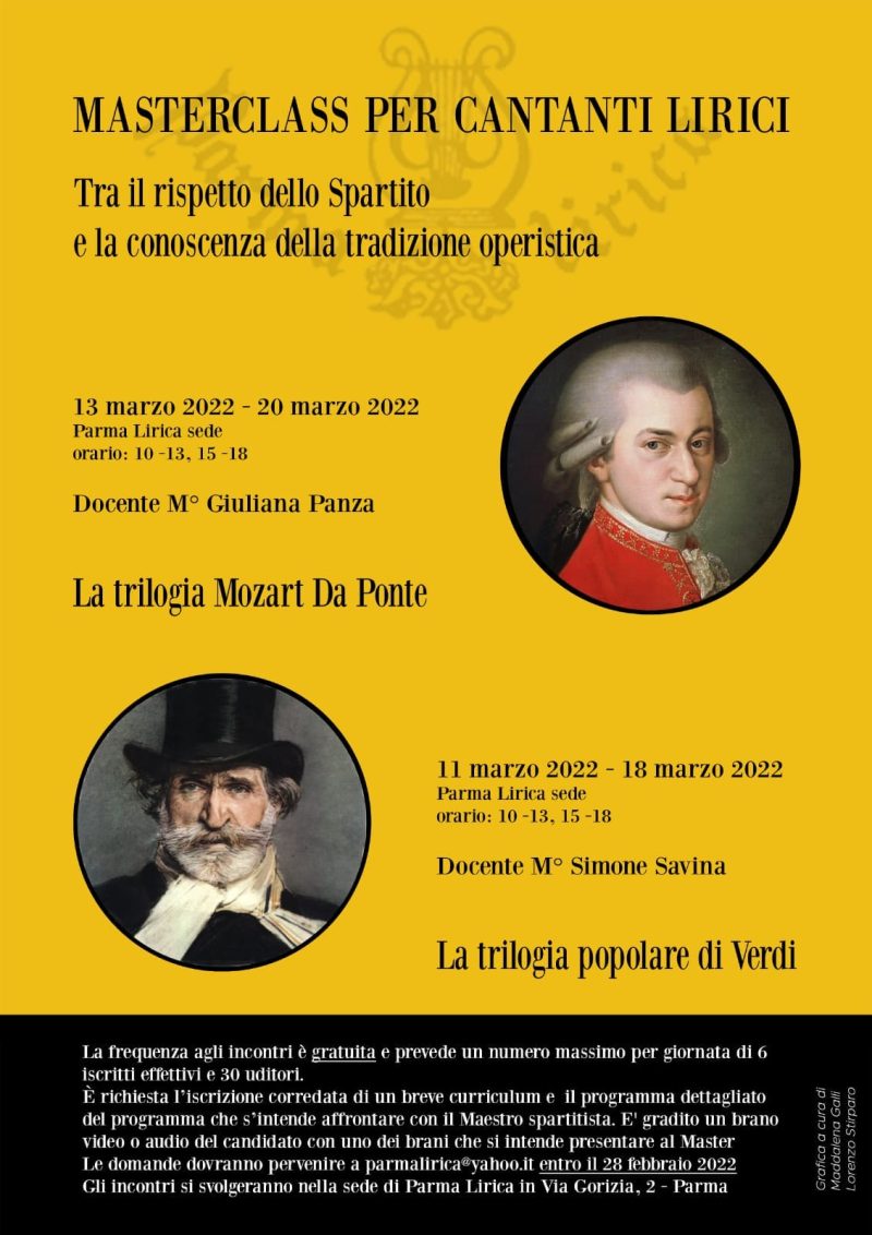 MASTER PER CANTANTI LIRICI – PARMA LIRICA