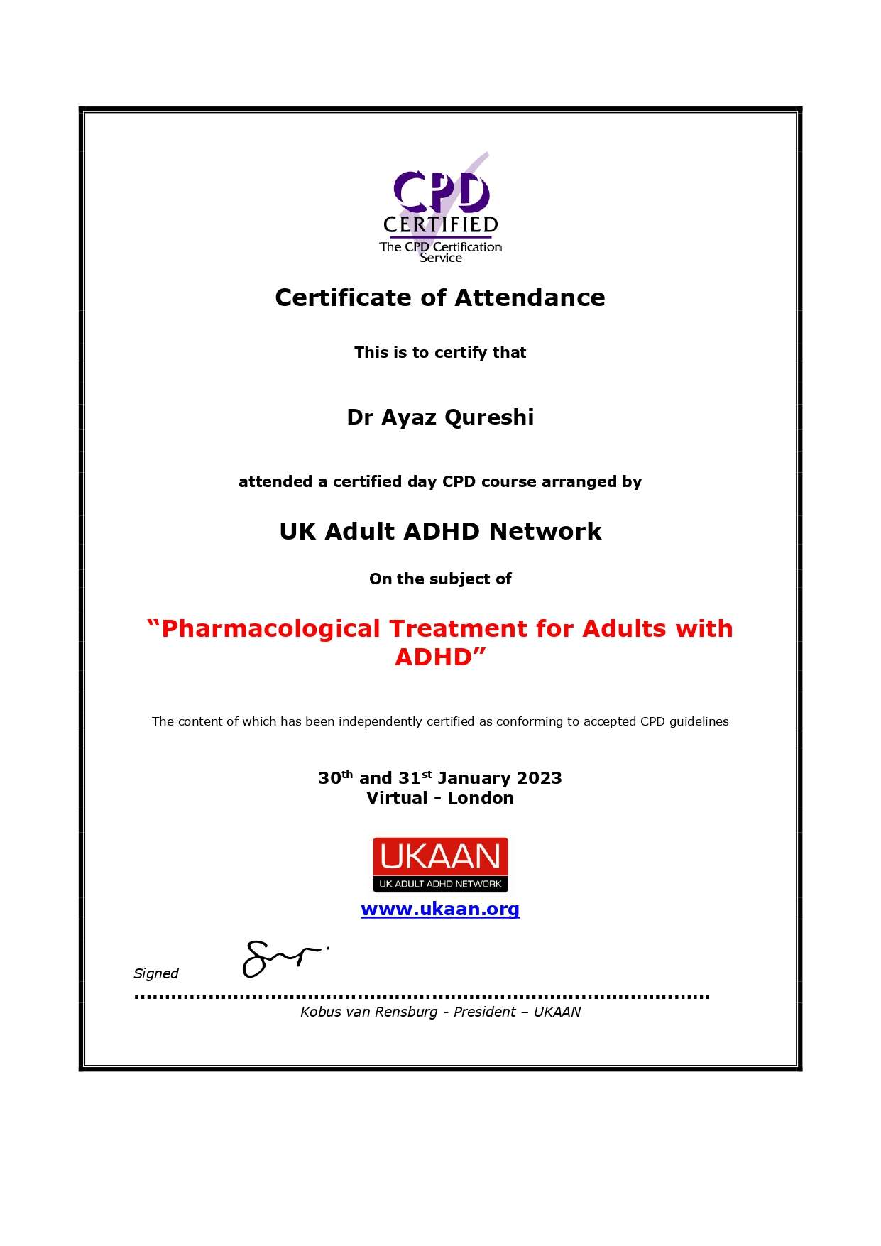 Dr Ayaz Qureshi ADHD Clinics