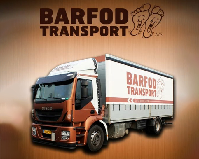 Lastbil reklame til Barfod Transport