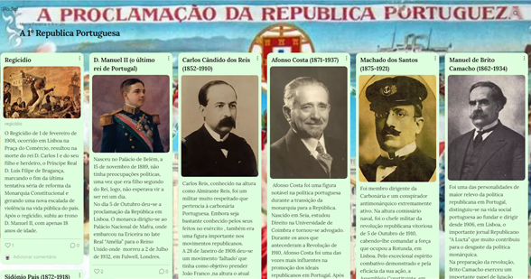 Padlet comemoração do 5 de outubro de 1910