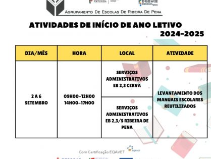 Atividades de início de ano letivo 2024-2024