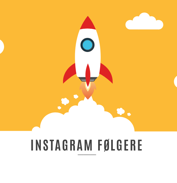 Et billede af en raket med teksten 'køb Instagram følgere'