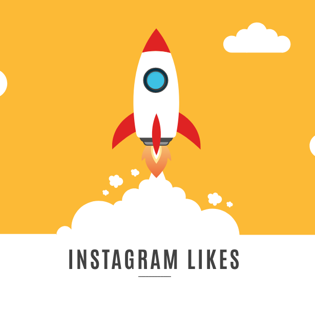 Et billede af en raket med teksten 'køb instagram likes'