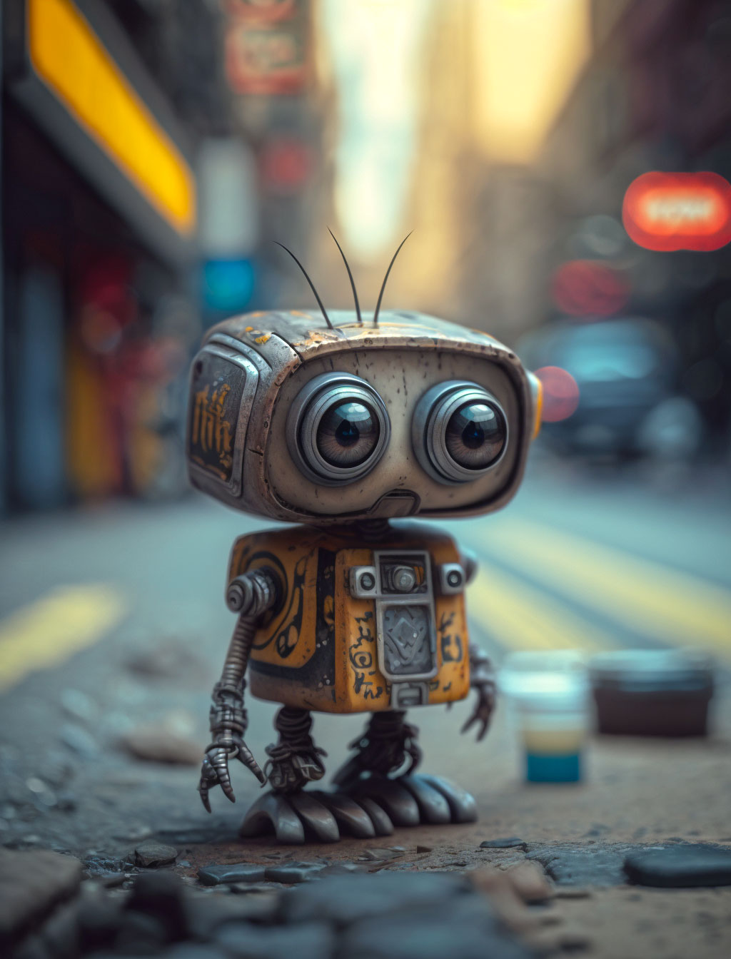 litte robot lost in the big city