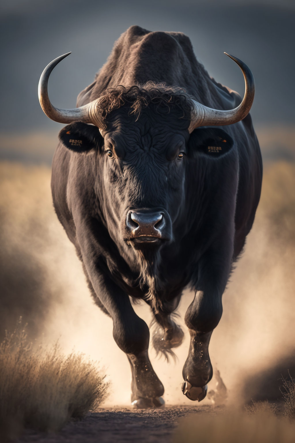 Black Hoofed Animals in Motion