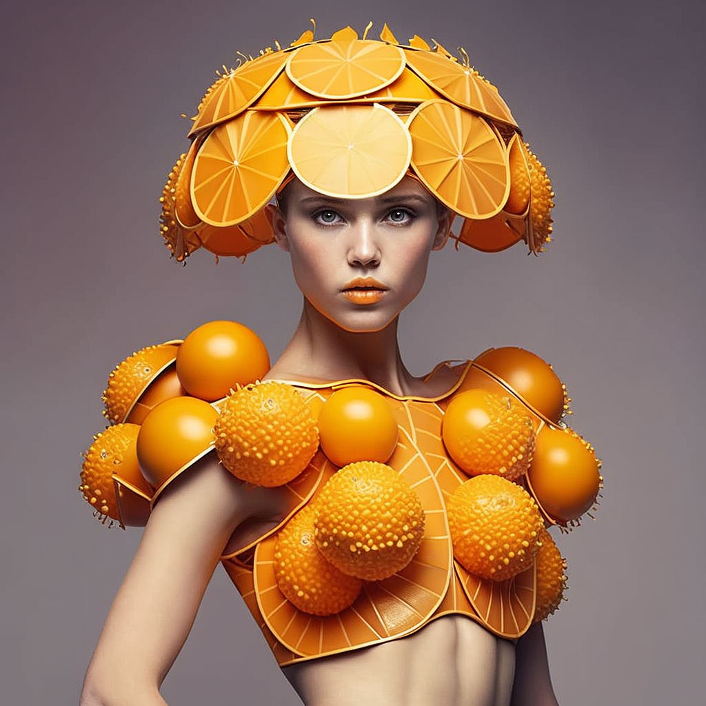 Fancy Veggie Fashion with oranges