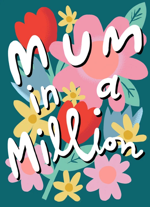 Mum in a million: Illustrated greetings card. Licenced by Funky Pigeon ©Aimee Stevens