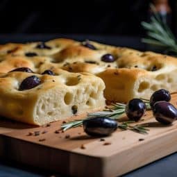 Dette opskrift på Focaccia brød med rosmarin og groft havsalt tilberedt i en Airfryer er en hurtig og nem måde at lave lækker, sprød focaccia.