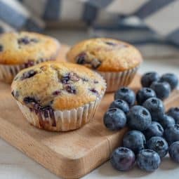 blåbærmuffins i airfryer lækre friske kager med friske bær