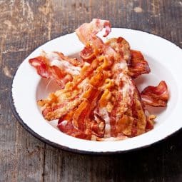 Bacon lavet i airfryer og stegt