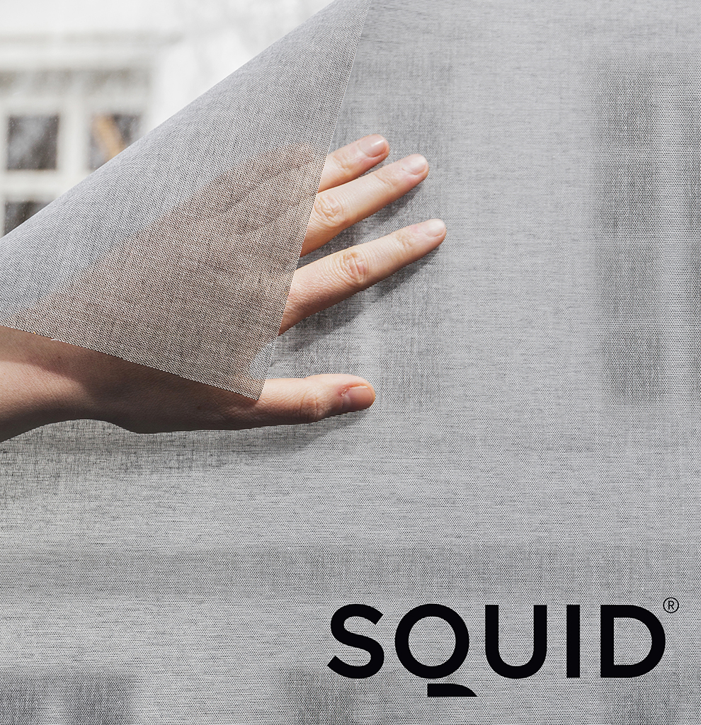 SQUID application partner, självhäftande textil för glas, akompani.se
