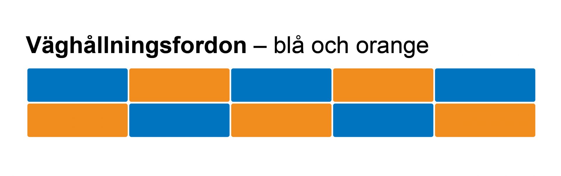 Ett rutmönster i blått och orange med texten 