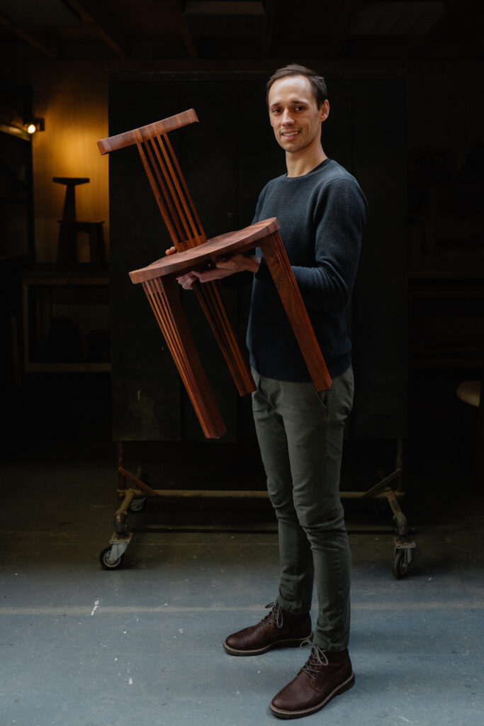 Handmade wooden dining chair