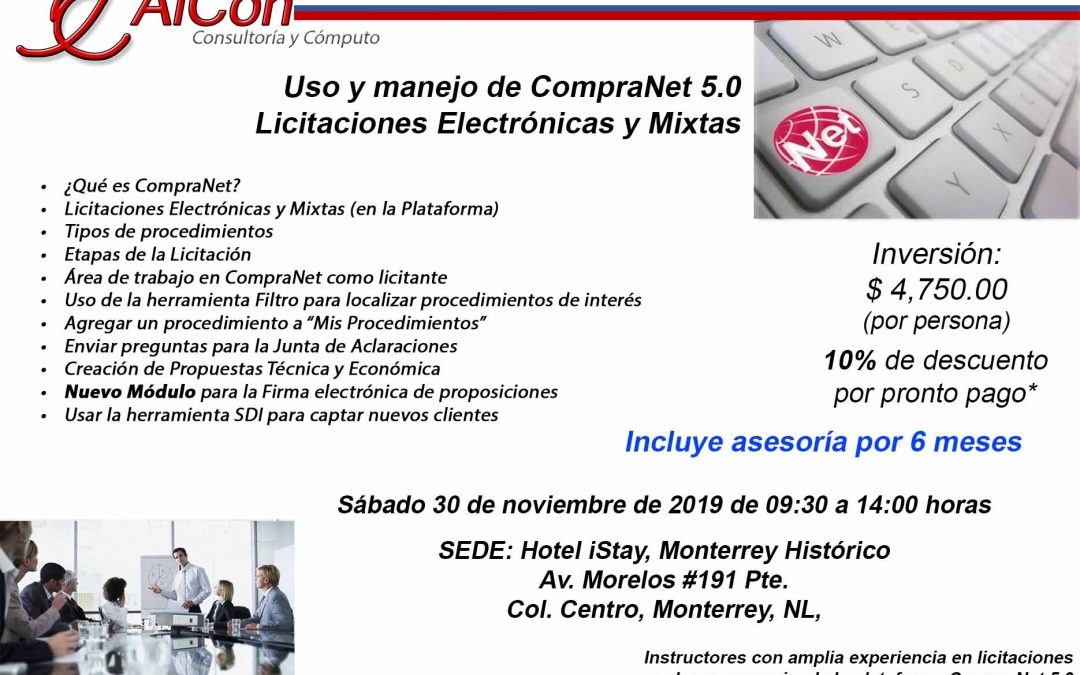 Curso de CompraNet 5.0 Monterrey, Nuevo León
