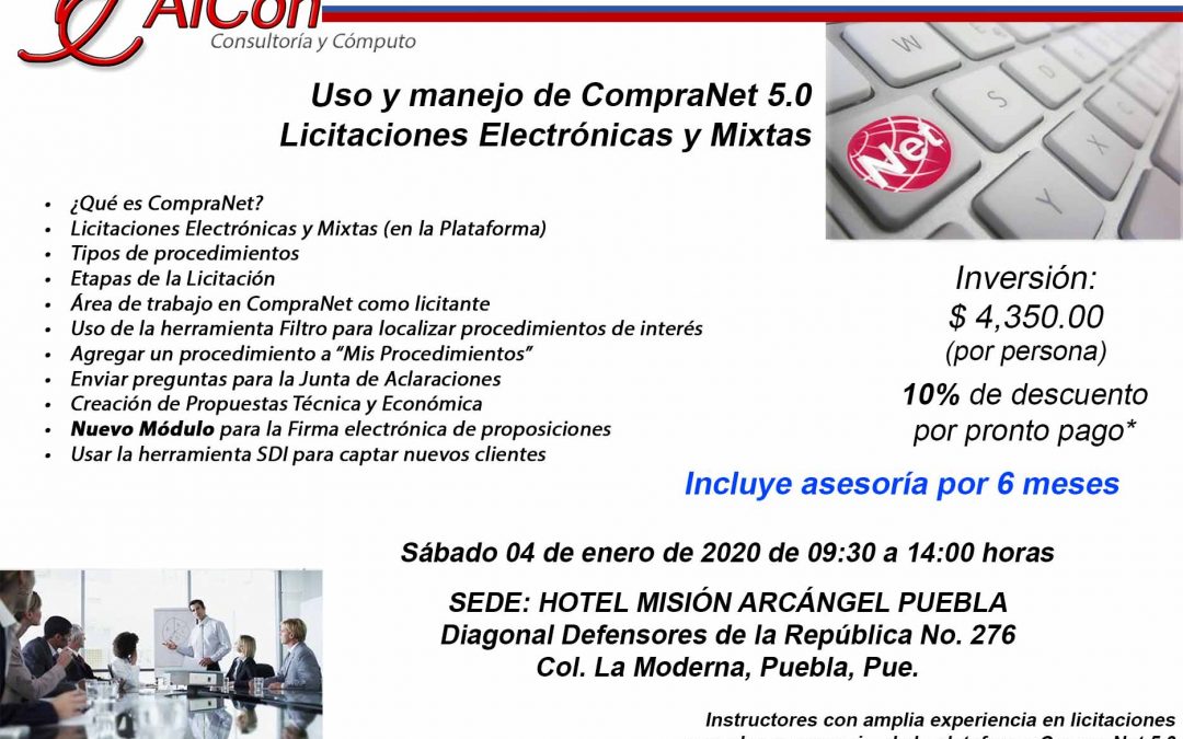 Curso de CompraNet 5.0, Puebla, Pue.