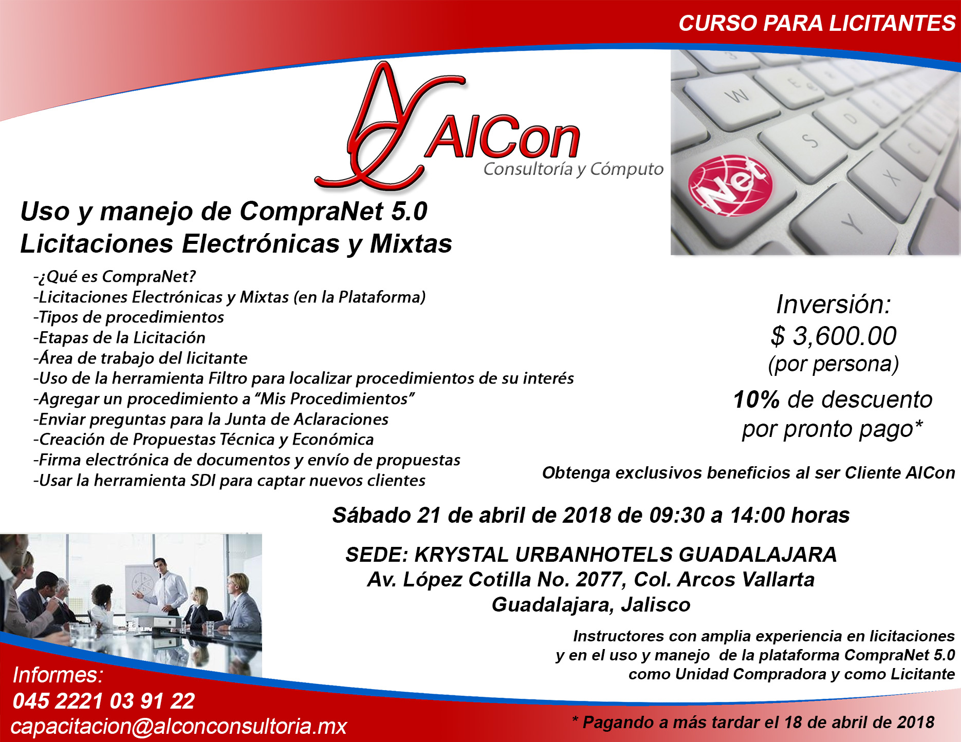 Curso CompraNet 5.0 Guadalajara, Jalisco