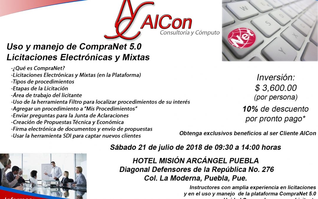 Curso de CompraNet 5.0, Puebla