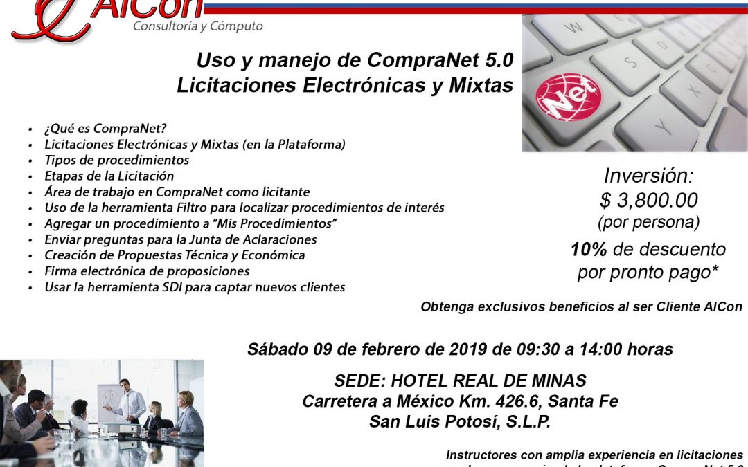 Curso de CompraNet 5.0, San Luis Potosí