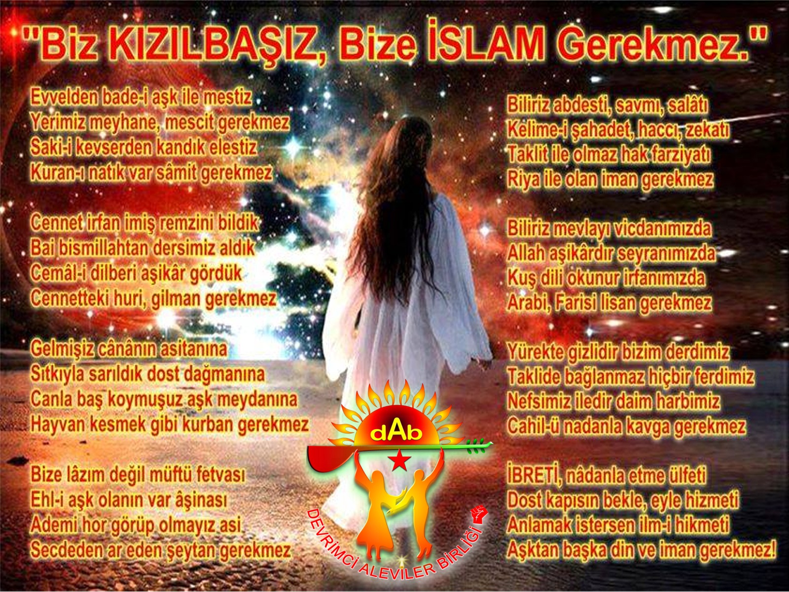 Alevi Bektaşi Kızılbaş Pir Sultan İslam dışı Atatürk faşist Devrimci Aleviler Birliği DAB islam gerekmez