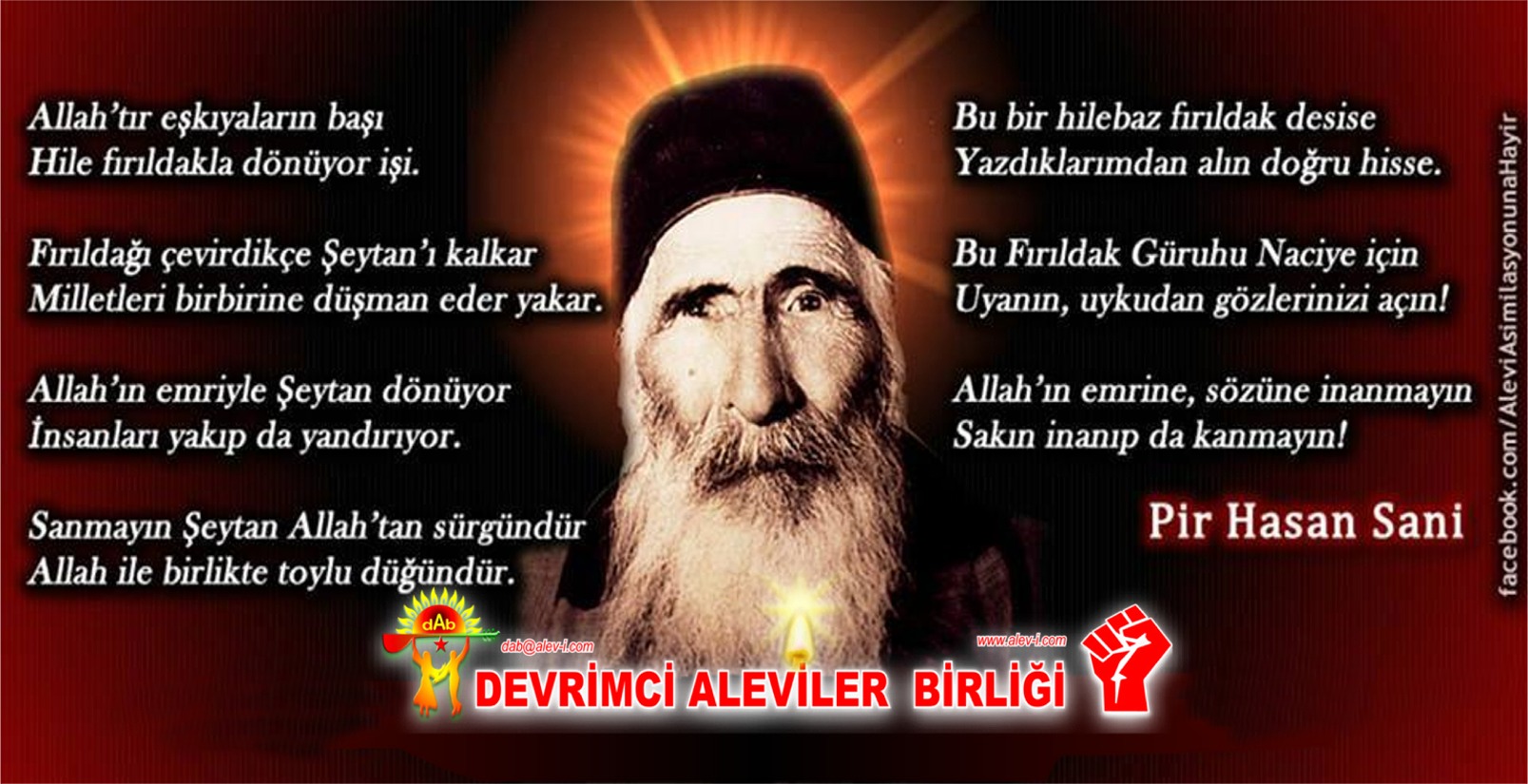 Alevi Bektaşi Kızılbaş Pir Sultan İslam dışı Atatürk faşist ehlibeyt 12 imam Devrimci Aleviler Birliği DAB ALLAH