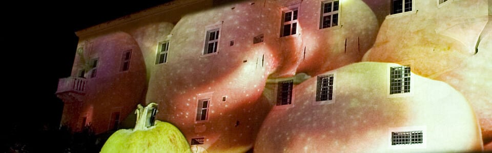 Projection on Buildings - Schloss Goldrain - Painting with Light Festival
