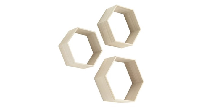 Vägghylla - Sexkant - Hexagon - Bivax