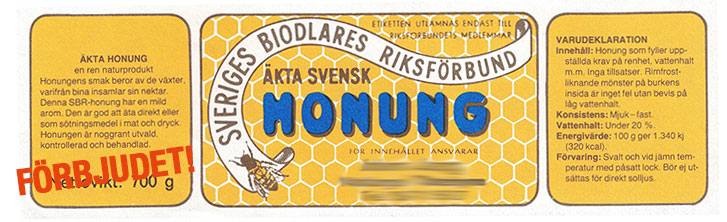 Äkta svensk honung förbjuden