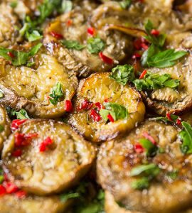 Grillad aubergine med honung