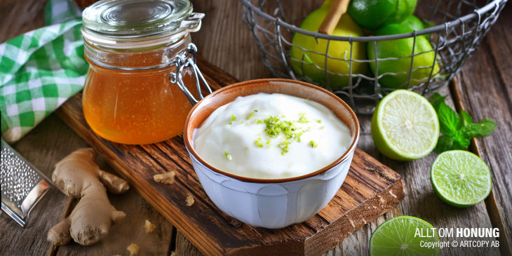 Yoghurtsås med honung, ingefära och lime | ALLT OM HONUNG