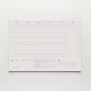 Office Weekly Planner in Grey + Blue