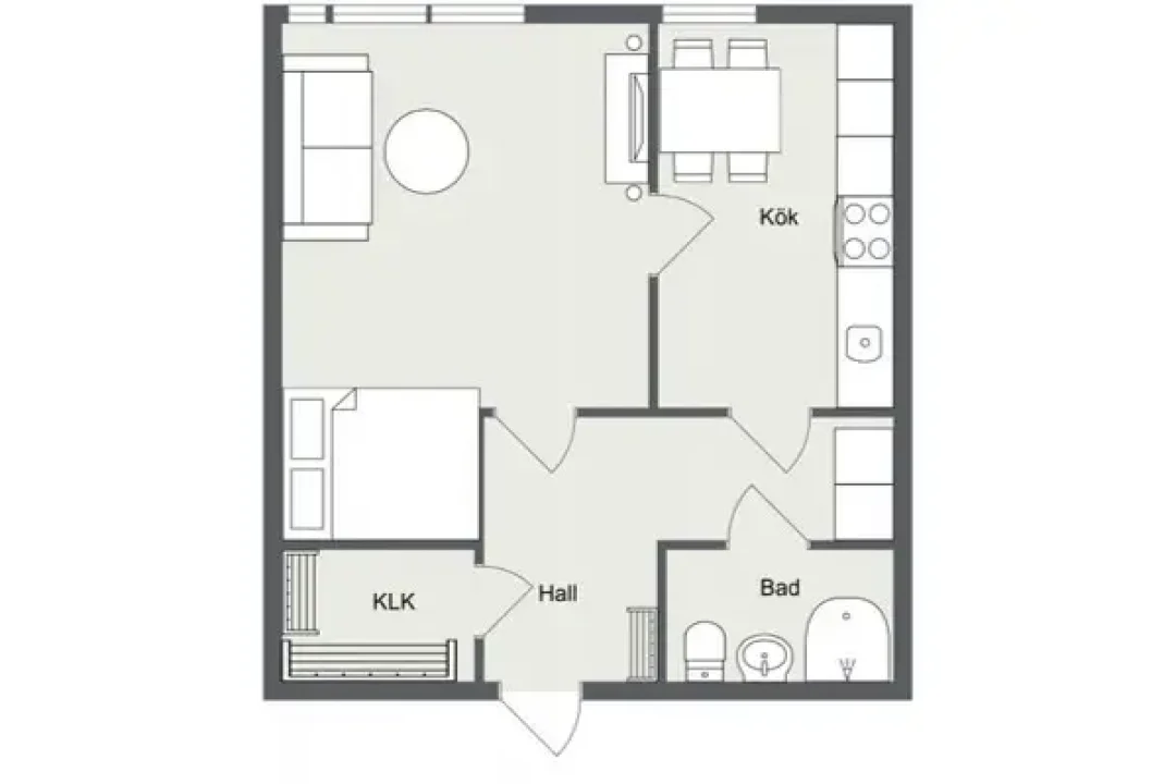 1 Rok, planritning liggande ex 1