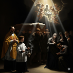 Entierro. Ilustración al estilo del pintor Valdés Leal.