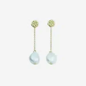 Dots Champagne Lange - Øreringe i forgyldt sølv