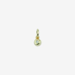 Birthstone April - Vedhæng i forgyldt sølv