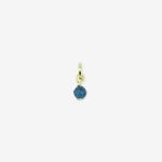 Fødselssten Birthstone September safir vedhæng i forgyldt soelv