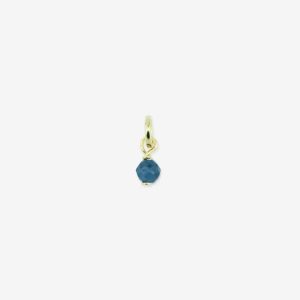 Fødselssten Birthstone September safir vedhæng i forgyldt soelv
