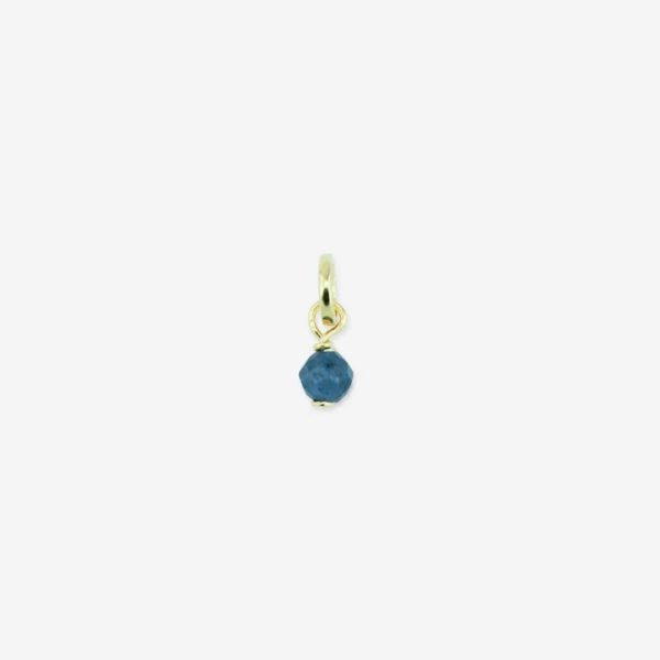 Fødselssten Birthstone September safir vedhæng i forgyldt soelv